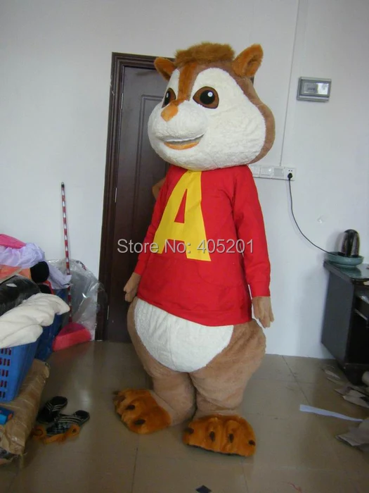 Качество костюма Элвин талисмана Бурундук маскарадный костюм прогулки
