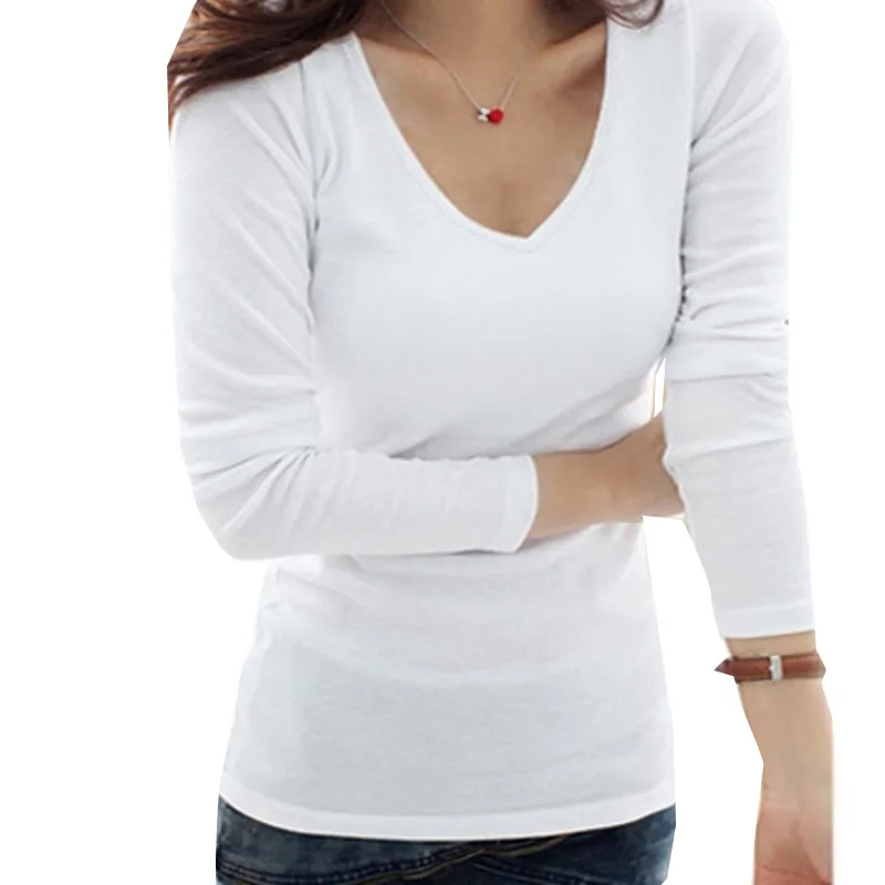 Женская теплая кашемировая хлопковая Футболка BLINGSTORY размера плюс 6XL с длинным