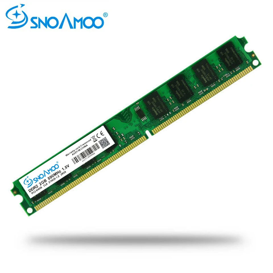 Бывший в употреблении настольный компьютер SNOAMOO DDR2 2 Гб ОЗУ 800 МГц 667 МГц телефон CL5 240-Pin 1,8 в для компьютера Intel совместимая б/у память