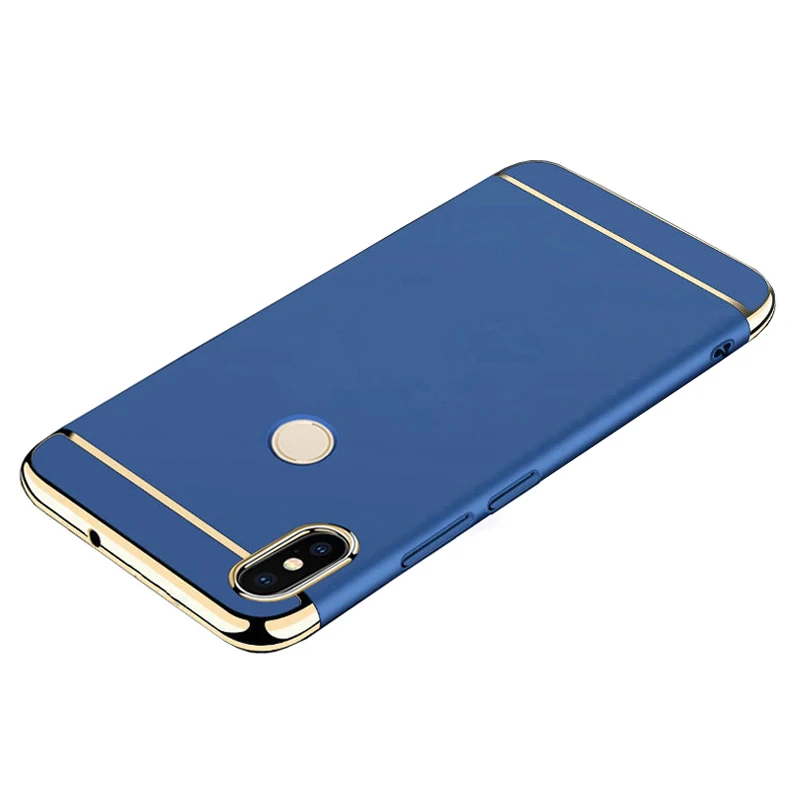 Blue-3in1 Mi xed цветной чехол для телефона для Xiaomi mi 8 mi 8 Lite задняя крышка модный прошитый матовый жесткий пластик Защитный корпус Coque Fundas - Цвет: Blue-3in1