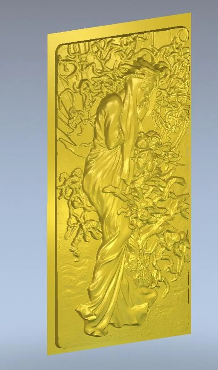 Зимняя женская 3d модель рельеф для ЧПУ в формате STL|3d model relief|3d relief modelfor cnc |