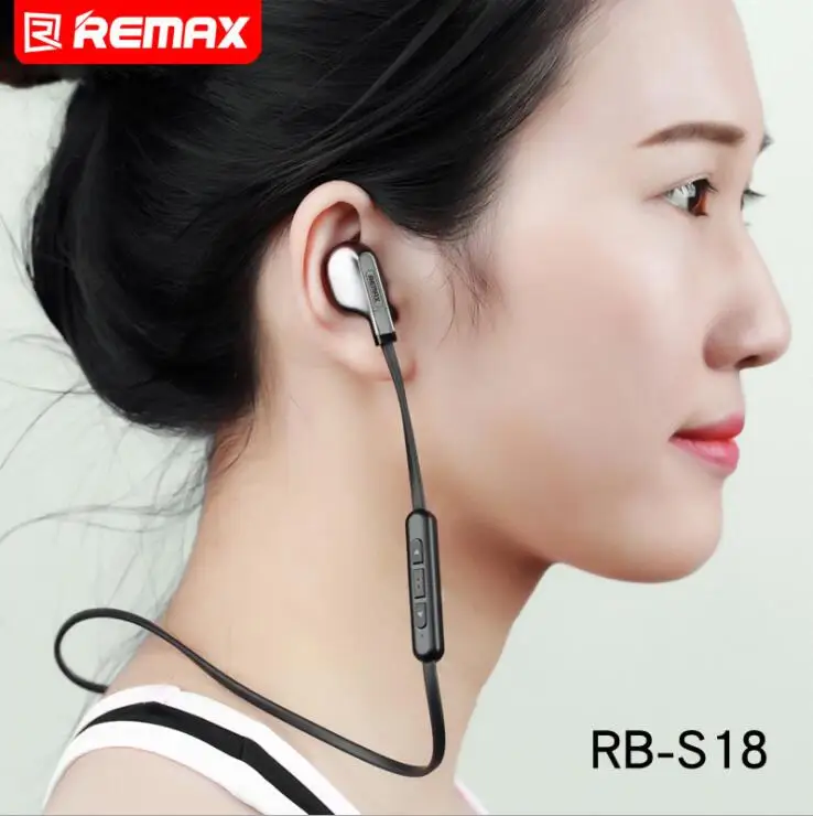 Спортивные Bluetooth наушники Remax RB S18 стереонаушники вкладыши магнитная гарнитура с