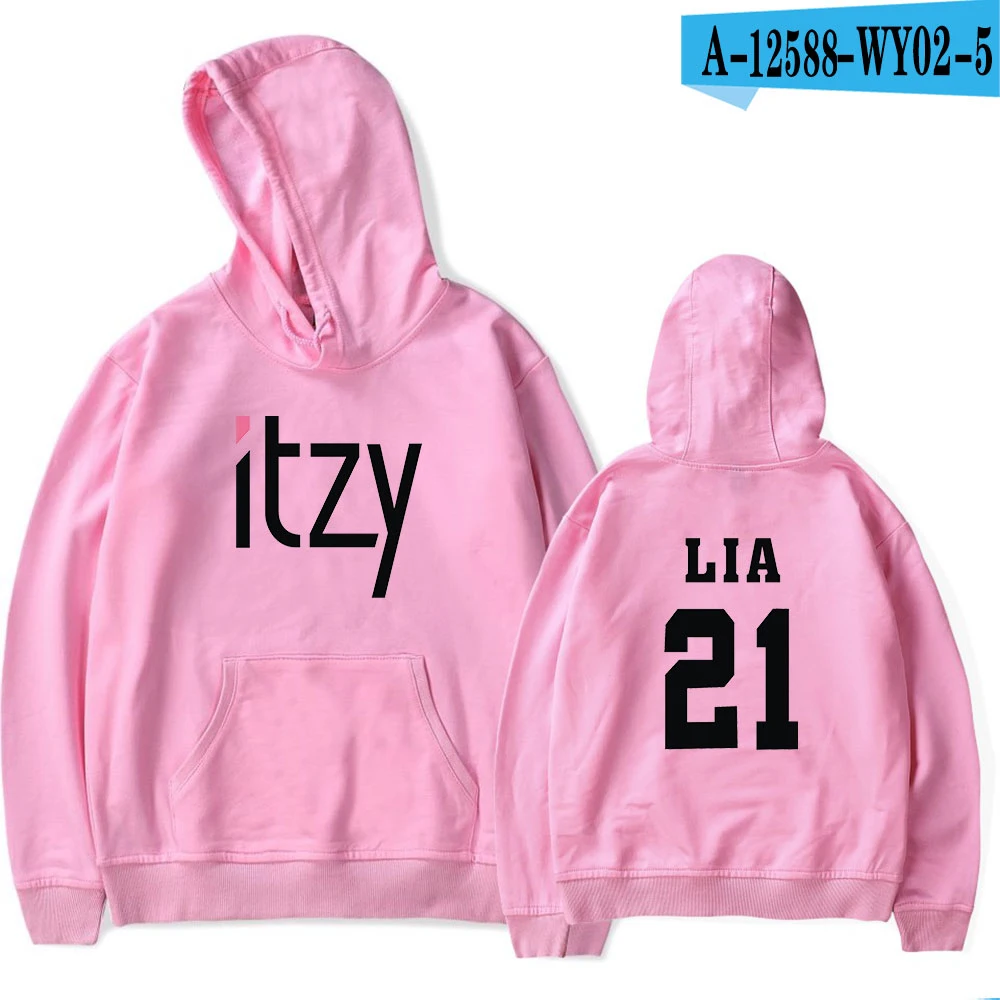 Itzy Kpop толстовки для мужчин Wo мужчин s толстовка с капюшоном свободные повседневные теплые толстовки свитшоты 6 цветов женский джемпер спортивные костюмы оверсайз - Цвет: pink