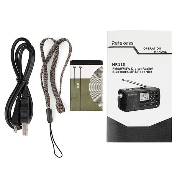 RETEKESS HR11W NOAA погодное радио FM AM аварийный SOS ручной Солнечный приемник с Bluetooth MP3 плеер цифровой рекордер