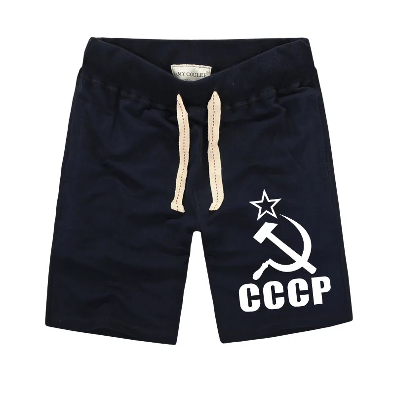 Россия CCCP символ шорты для мужчин звезда и серп с карманом хлопок Мужская брендовая одежда Повседневная Уличная одежда размера плюс