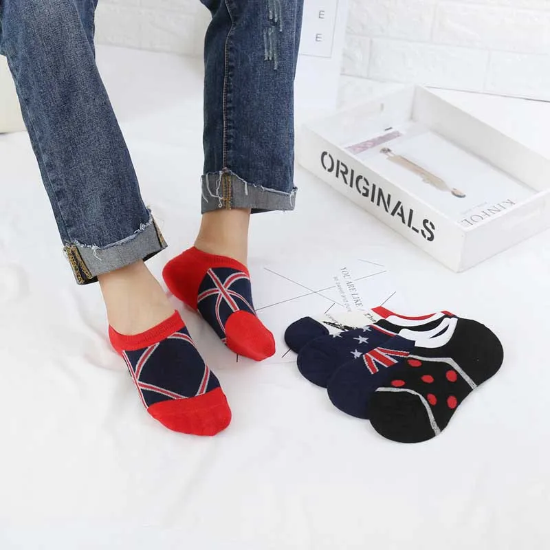 Весенне-осенние новые модные хлопковые короткие носки в горошек тонкие