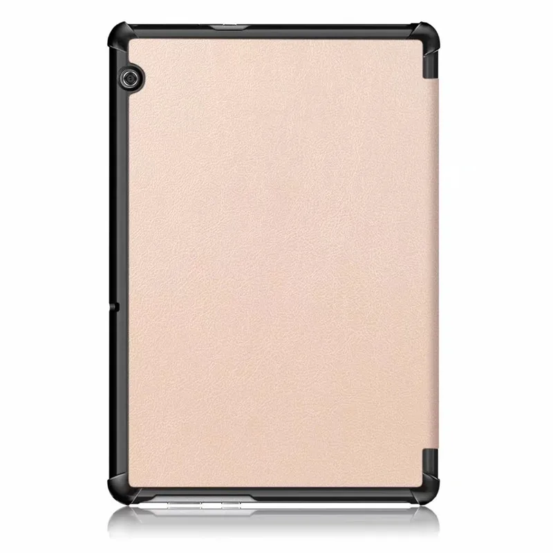 Золотой PU кожаный смарт-чехол с подставкой для huawei MediaPad T5 10 AGS2-W09/L09/L03/W19 10,1 дюймов чехол для планшета для huawei T5 10 Чехол+ пленка+ ручка - Цвет: Золотой