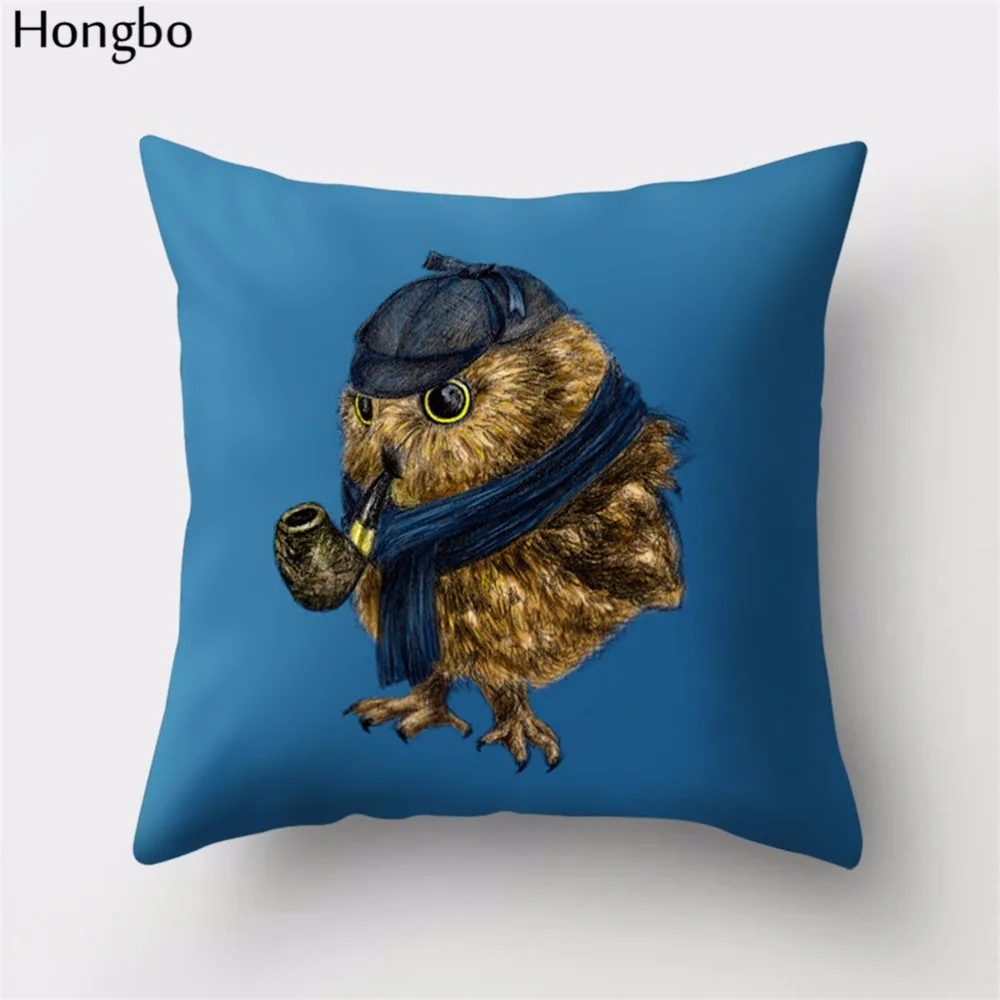 Hongbo 1 шт. мультяшная наволочка с совами, полиэстер, подарок на день Святого Валентина, кресло, талия, квадратная наволочка, чехол