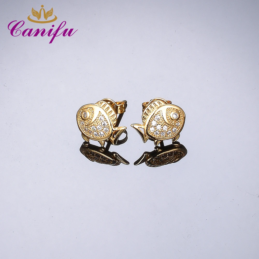 Canifu Новое поступление желтое золото заполненный микро инкрустация циркон AAA
