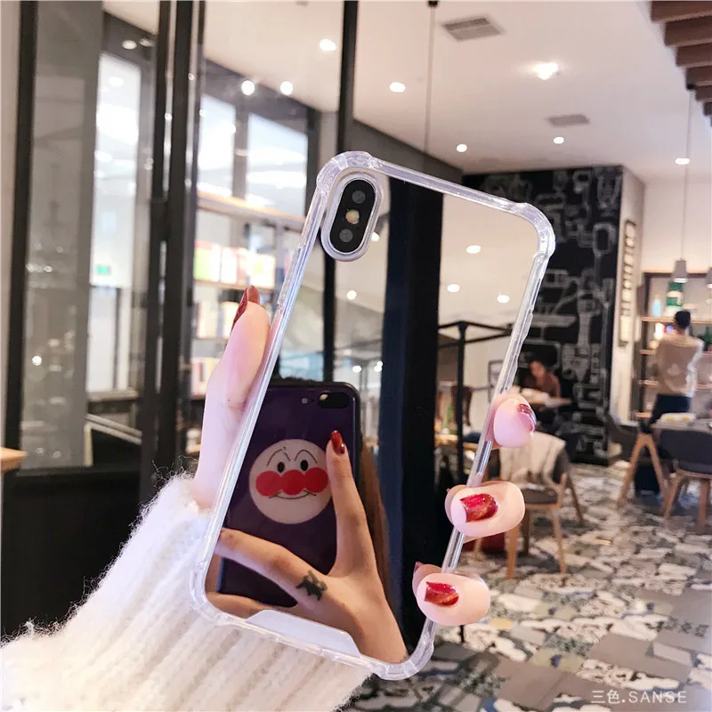 Luxury Clear Mirror Shockproof Phone Case for iPhone 7 8 6 S 6S Plus Hybrid Soft Silicone Plating Cover iphone X 7Plus |