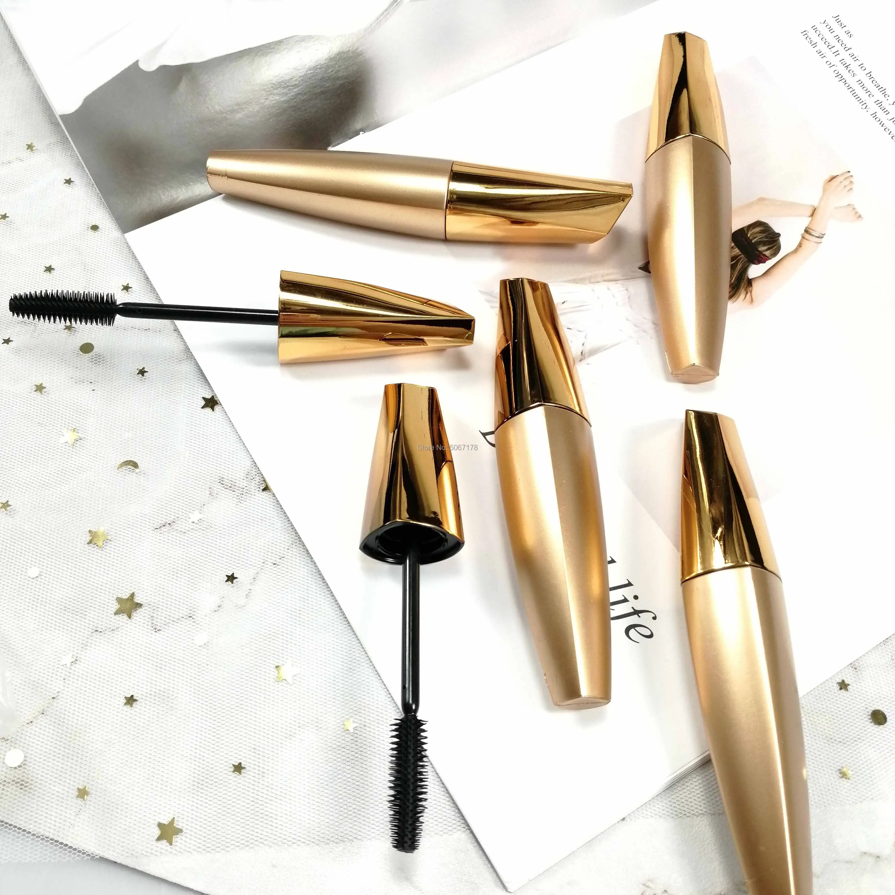 10/30pcs 8ml Gold Empty Mascara Tube Eyelash Cream Vial Container Liquid Eye Lashes Refillable Bottles DIY Cosmetic Makeup Tools | Красота и