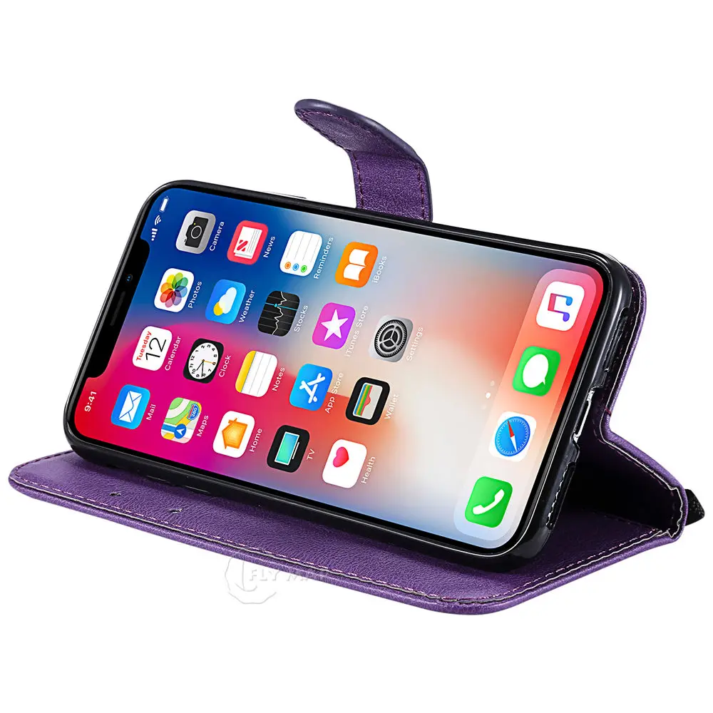 Чехол Кошелек для APPLE iPhone X 5 5S SE 6 6S 7 8 флип чехол телефона кожаный i Phone 6Plus 6splus 7plus 8plus