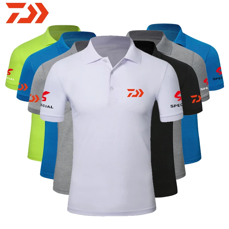 

2019 DAIWA Fishing Lapel POLO Shirt Fishing Clothing Summer Short Sleeve Sunscreen Breathable Clothes Anti-UV DAWA Fishing Shirt