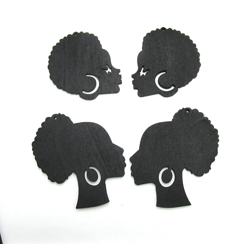 Black Afro Hair Wood Earrings For Women | Украшения и аксессуары