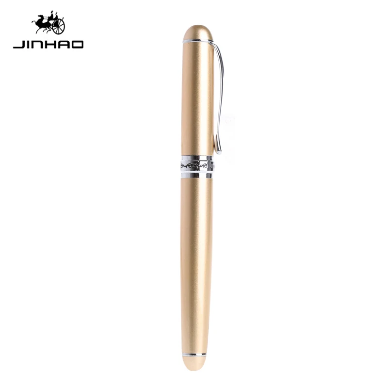 Ручки перьевые jinhao X750 два СИБ 0.5 мм 1.0 мм изгиб перо каллиграфии пера высокое качество канцелярия чернила ручки для записи - Цвет: champagne Gold