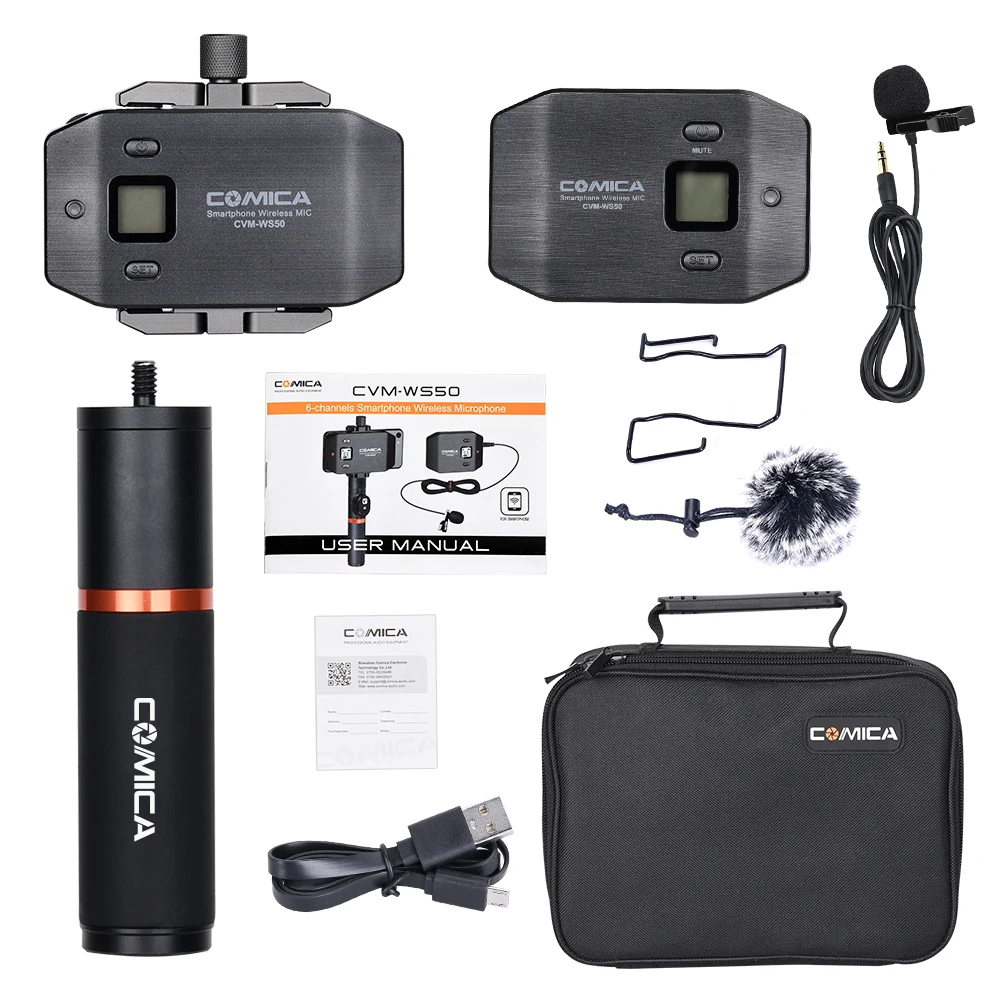 WS50 интервью смартфон Lavalier беспроводной микрофон для Iphone Android телефон 6 канальный