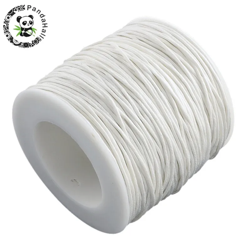 

Jewelry DIY Findings Waxed Cotton Thread Cords, White, Light Goldenrod Yellow, 1mm; about 100yard/Roll