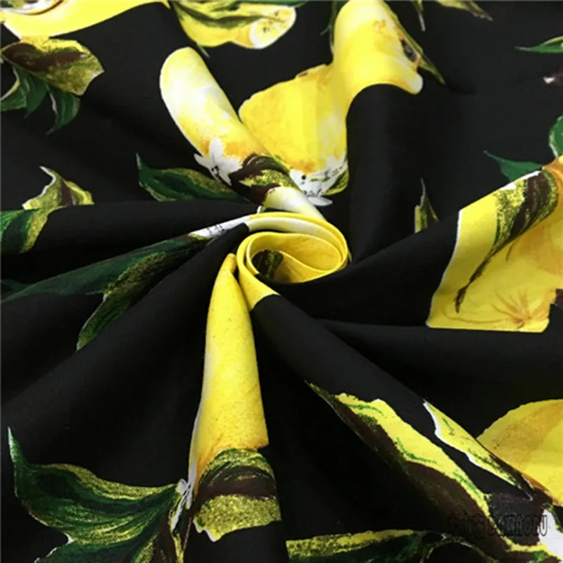 50x150 см Хлопок Поплин Ткань DIY модный принт желтый лимон 720 1|cotton poplin fabric|cotton poplinfabric