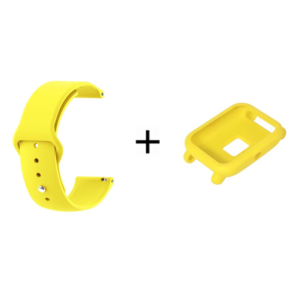 4 ТПУ ремешок для часов Amazfit Bip смарт-ремешок для Xiaomi Huami Amazfit Bip Молодежный спортивный силиконовый браслет+ чехол-крышка - Цвет: 4