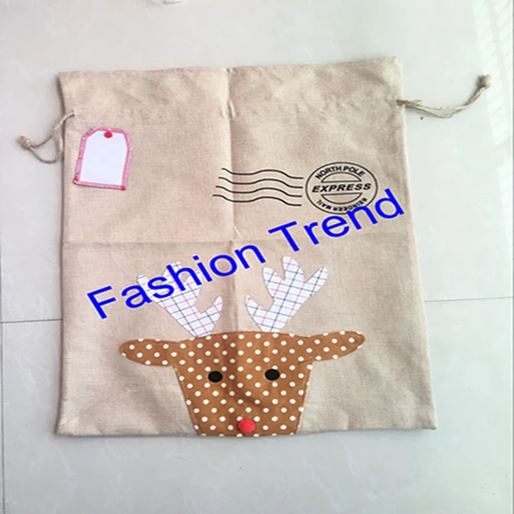 50 шт./лот мешковины мешок с Сантой рождественские подарочные сумки товар