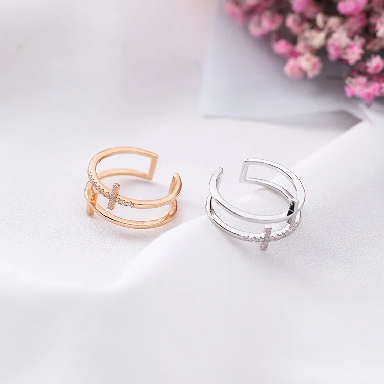 2018 модные золотые серебряные цветное Двуслойное кубический циркон крест