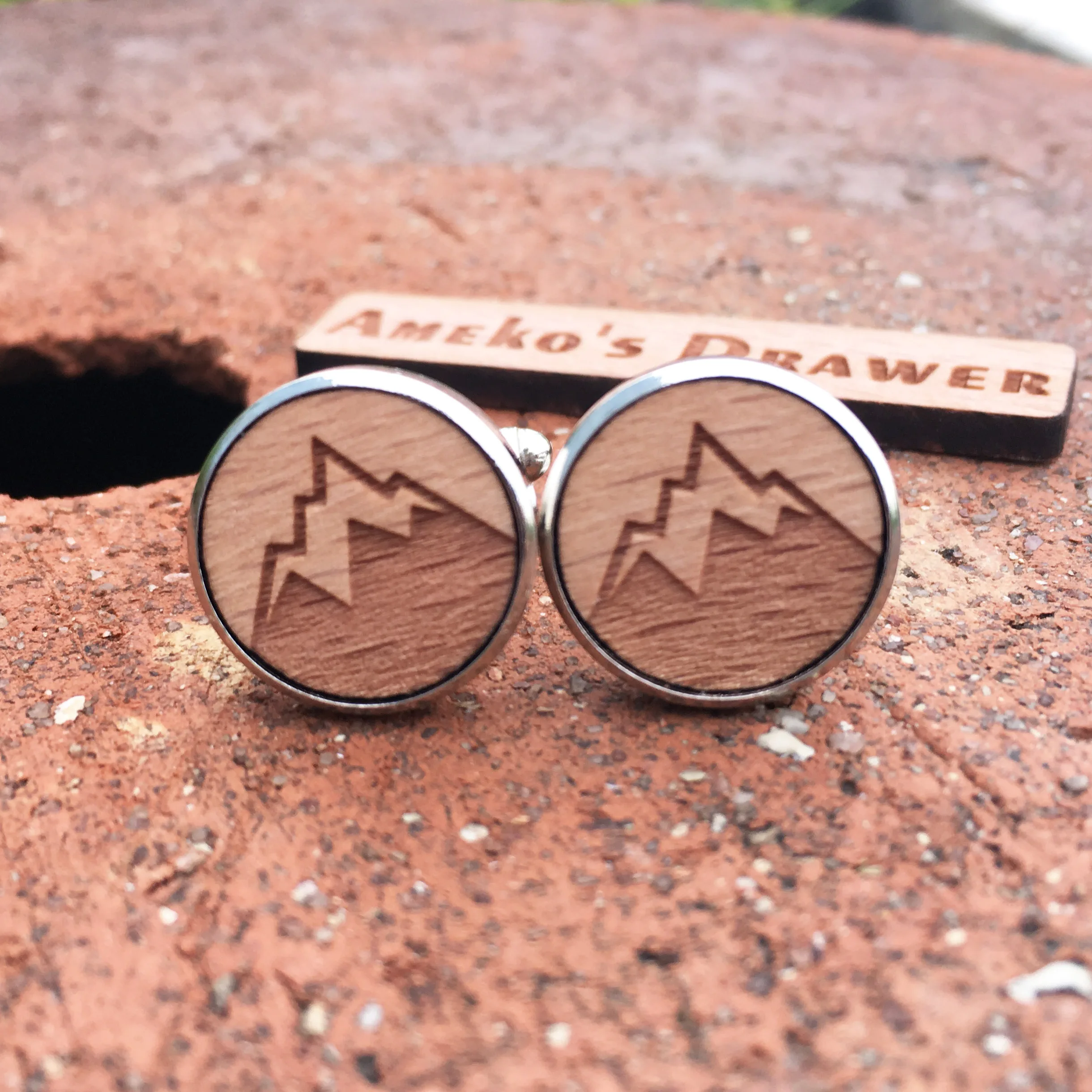 Запонки из горного дерева деревянные для снежной гор Альпы аксессуары костюма и