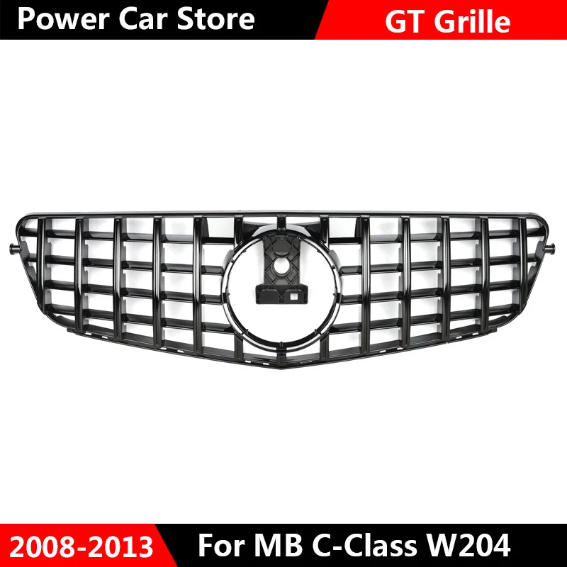 Gloss Black Стиль W204 GT GTR решетка для Mercedes W204 C Класс передний бампер гоночная решетка C180 C200 C250 C300 модный вид 2008 - Цвет: Gloss Black