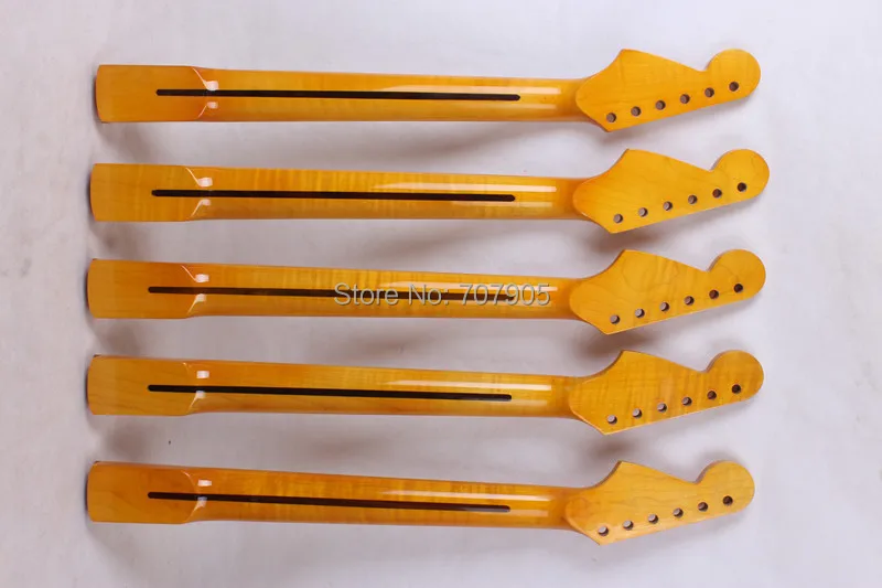 5 шт. желтый Электрогитара шеи Высокое качество пламя сделано и клен гриф|maple