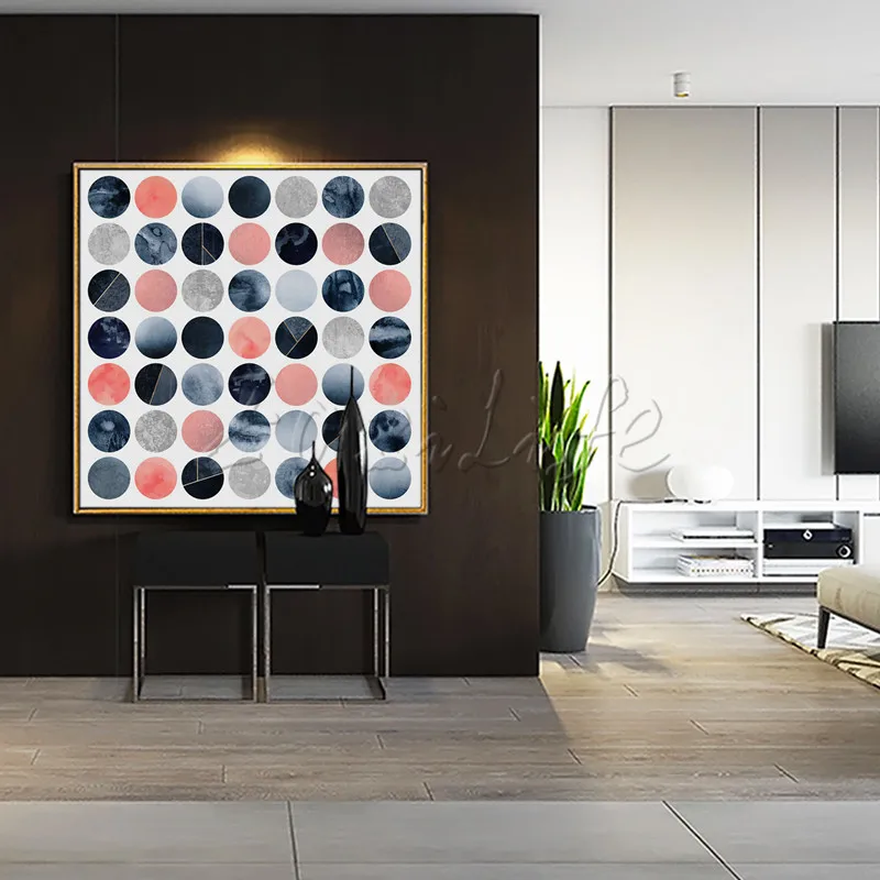 Плакат и принт в горошек современный абстрактный акварель скандинавском стиле