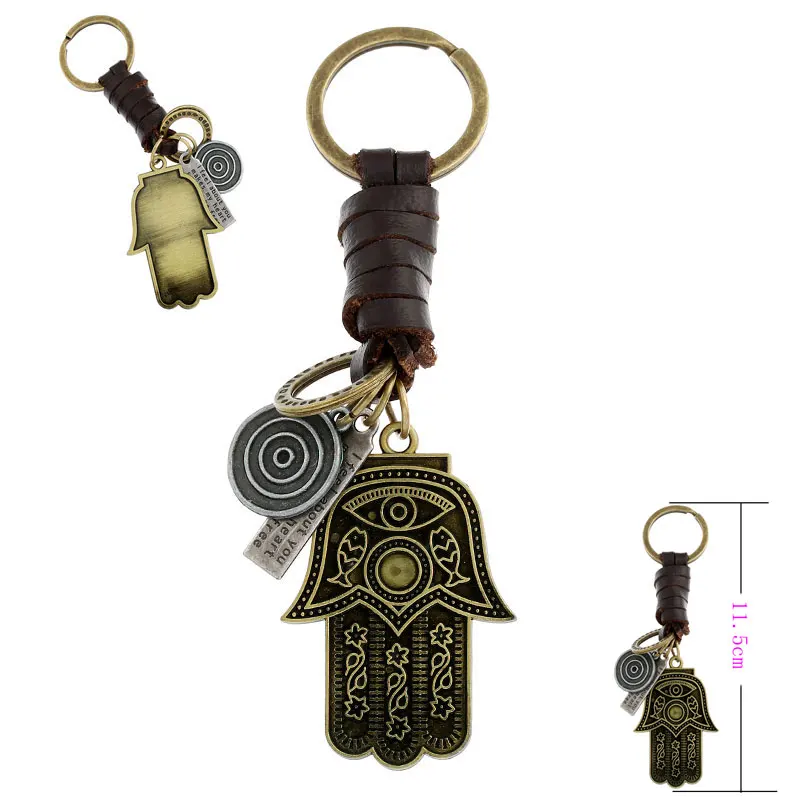 1 шт. антикварная бронзовая металлическая рука Hamsa с топором Фатима брелок для