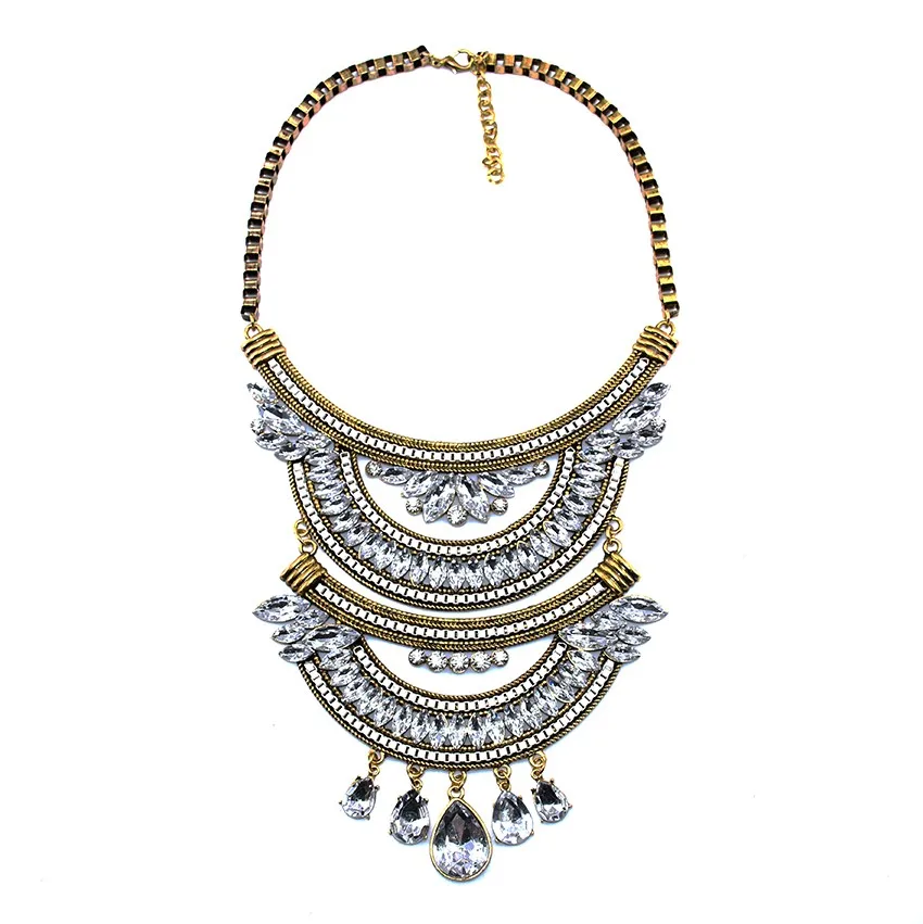 Новые женские очаровательные модные украшения с кристаллами эффектное Ожерелье