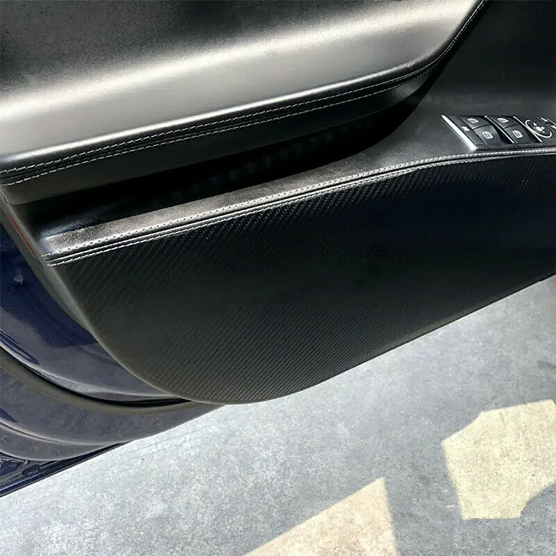 Для Tesla модель S 4 двери углеродного волокна крышка стикер анти-Kick Pad протектор коврик