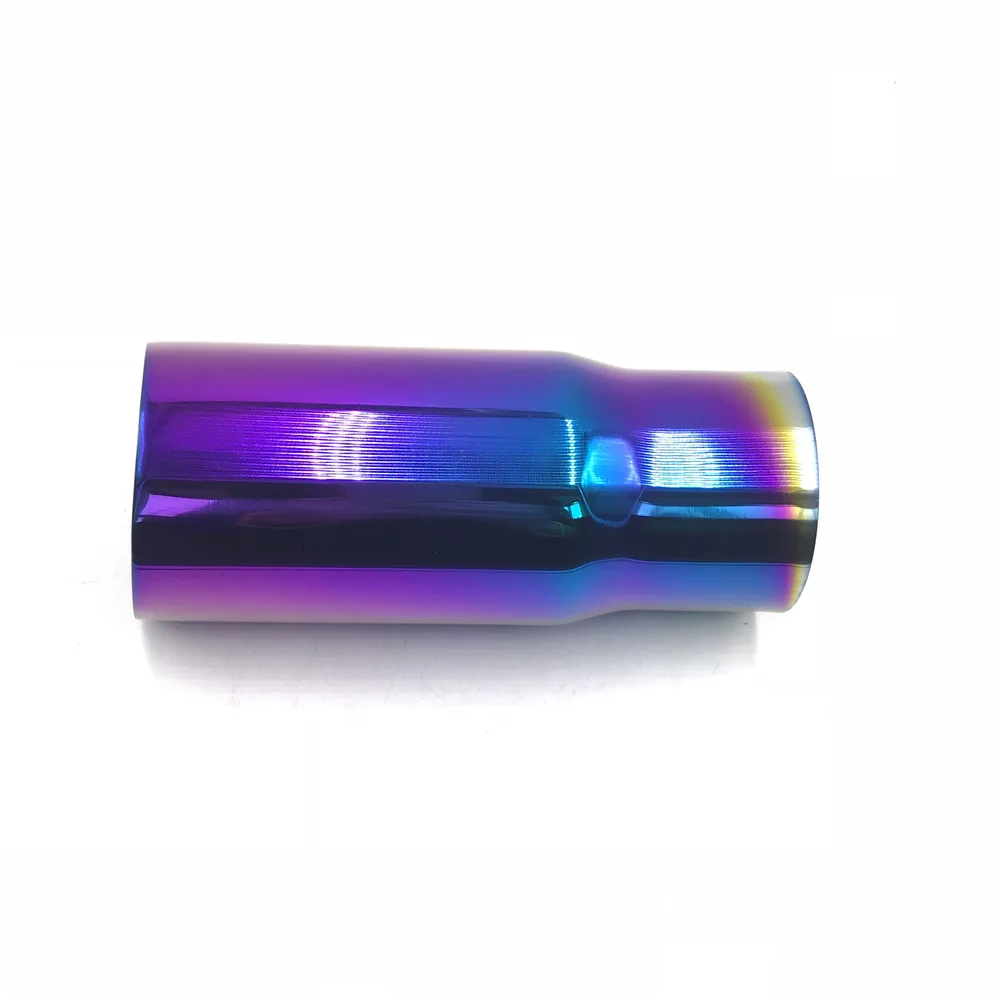 1 Pcs 2.5'' Inlet 3'' Outlet Universal Exhaust Muffler Tip 304 Stainless Steel Pipe Colorful Tailpipe |