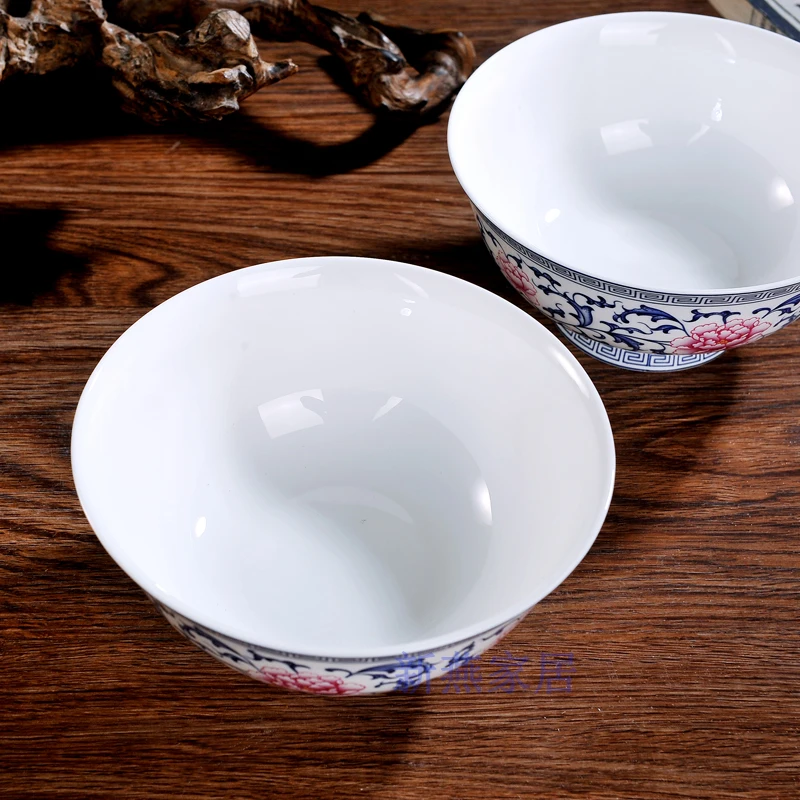 4 5/6 дюймов столовая посуда Jingdezhen сине белая фарфоровая чашка для риса китайские