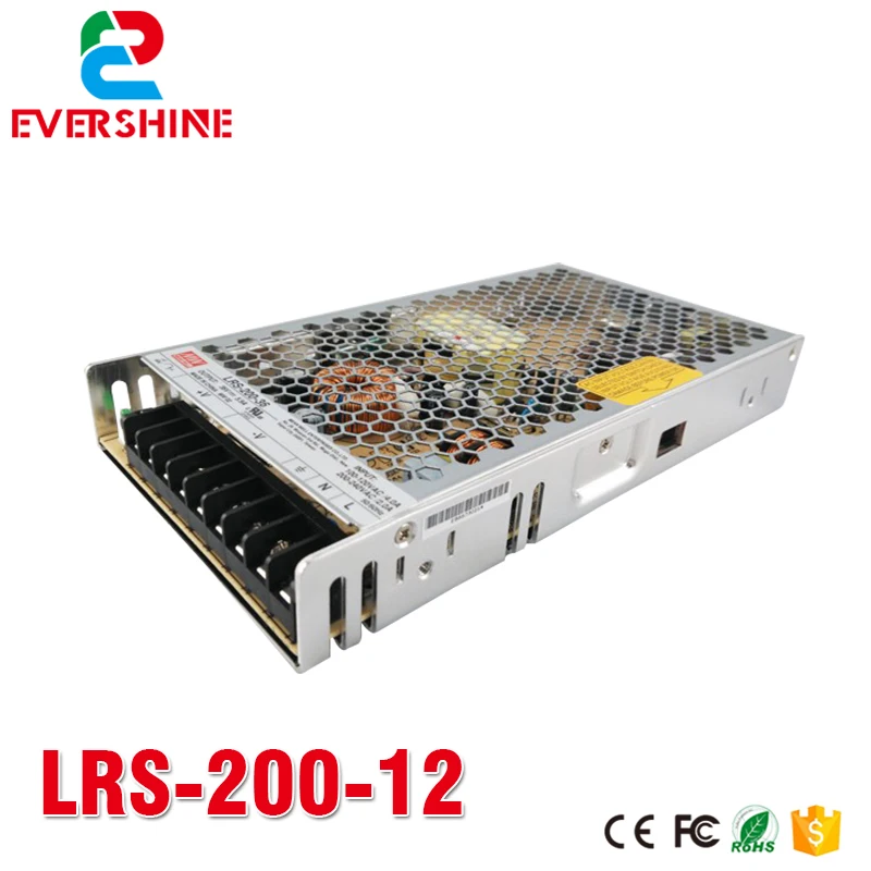 MEAN WELL LRS 200 12 одиночный светодиодный дисплей адаптер питания выход Вт в 17 А