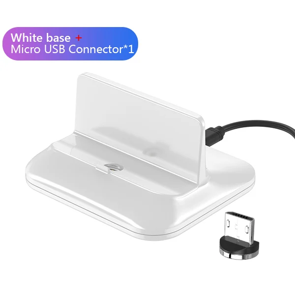 White For Micro ACCEZZ 2 в 1 Магнитный Держатель зарядного устройства type-C Micro USB для iphone 8X7 Plus XS MAX XR настольная Быстрая зарядка для samsung S9 S8 S7 - Цвет: White For Micro
