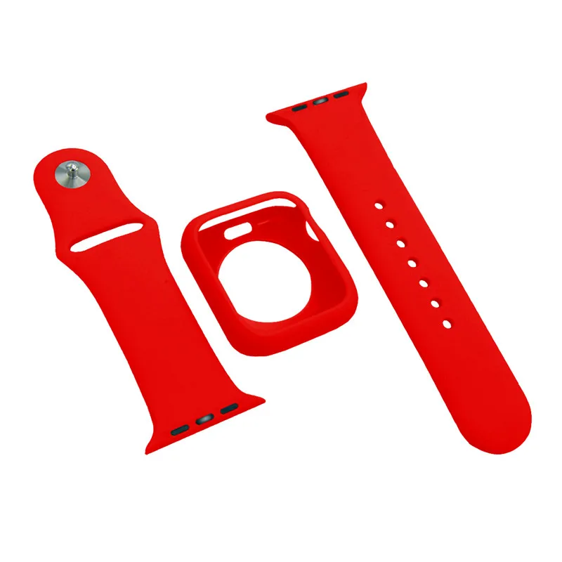 Мягкий силиконовый ремешок для наручных часов Apple Watch полос 4/3/2/1 Спортивный браслета из нержавеющей стали смарт-браслет для наручных часов iwatch, 44/42/40/38 мм аксессуары ремень
