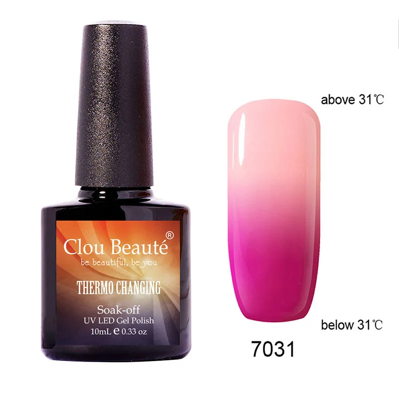 Гель UV Color 10 мл Clou Beaute 7034 удаляемый отмачиванием температурный меняющий цвет лак