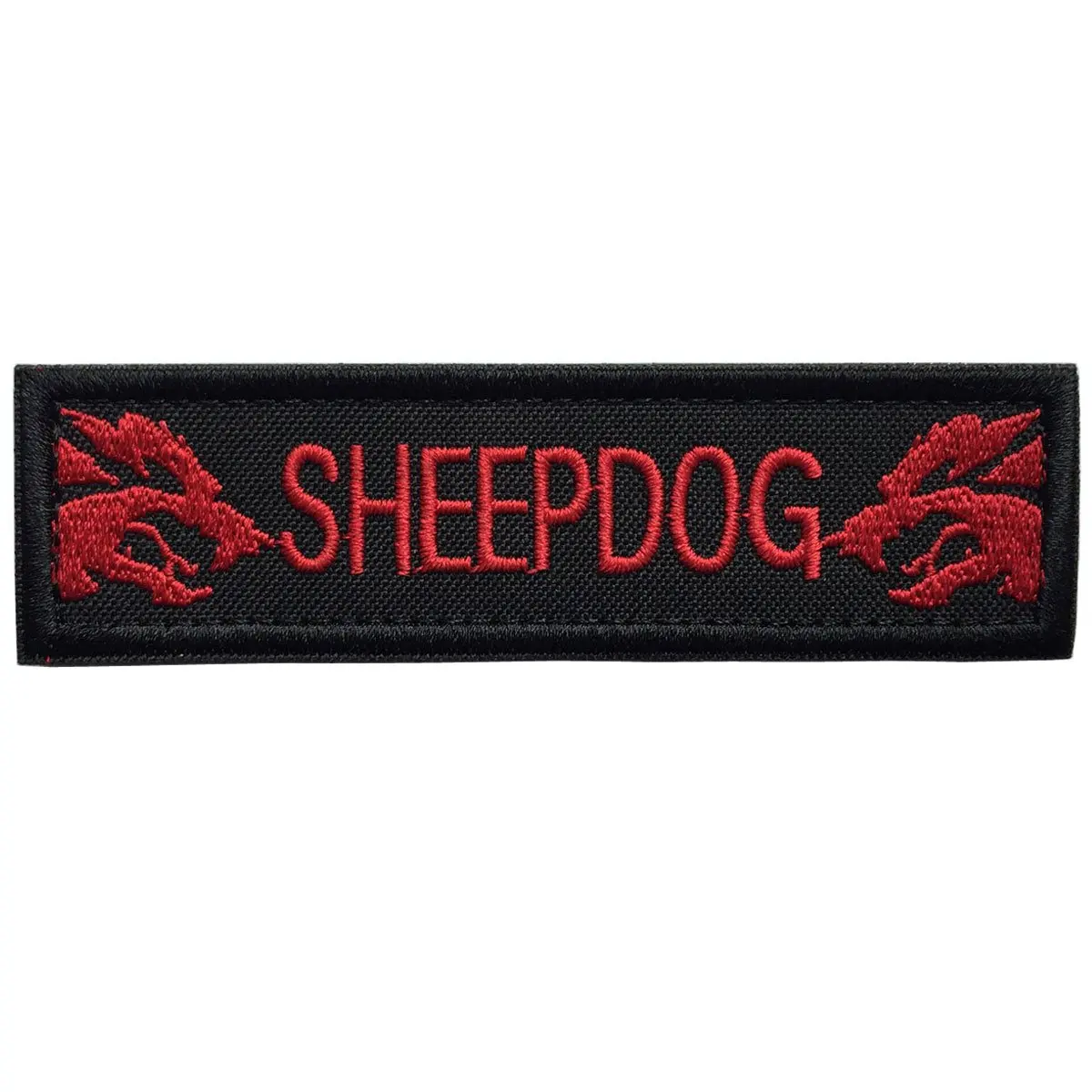 15 SHEEPDOG Red Нашивка с вышивкой в Боге, мы доверяем, Череп, боевой дух, лозунг, нашивки, военный бой, тактическая аппликация, эмблема, вышитые значки - Цвет: 15 SHEEPDOG Red