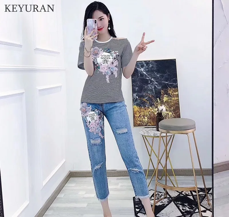 2019 летние женские двойка наборы для ухода за кожей Новый бисером Письмо печати