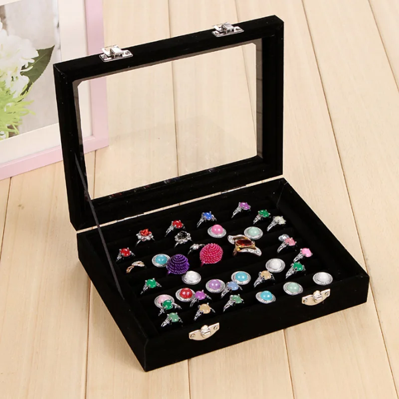 Size 20*15*4.5CM Ring Jewelry Box Glasses With Lid Ring Storage Box Stand Earrings Box Earring Jewelry Accessories Display Rack