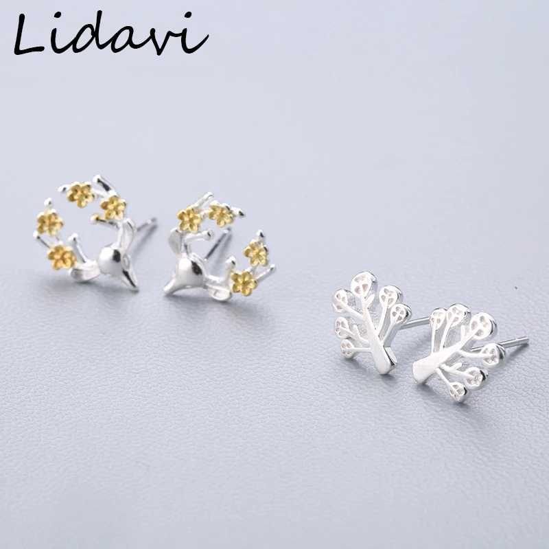 Lidavi 925 пробы серебряные серьги-гвоздики милые животные не вызывают аллергии