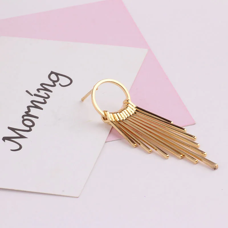 DIY ювелирные аксессуары 18k позолоченные гальванические цветные с бахромой Темперамент Преувеличенные геометрические серьги кулон 4 штуки