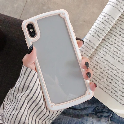 pink Чехол для телефона GlamPhone, цветной прозрачный чехол для телефона iPhone XS Max XR XS X 8plus 8 7plus 7 6 S/6 Plus, жесткая задняя крышка - Цвет: pink