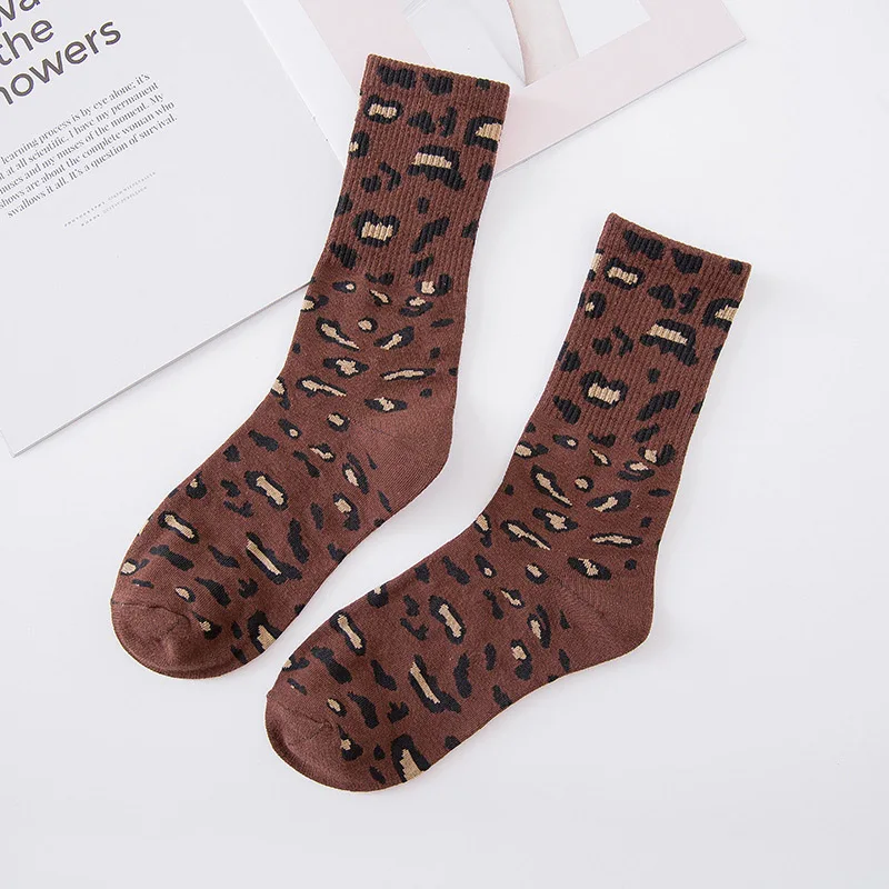 Leopard ladies socks fashion cotton sexy hip hop warm casual jogger personality funny Harajuku spot | Женская одежда