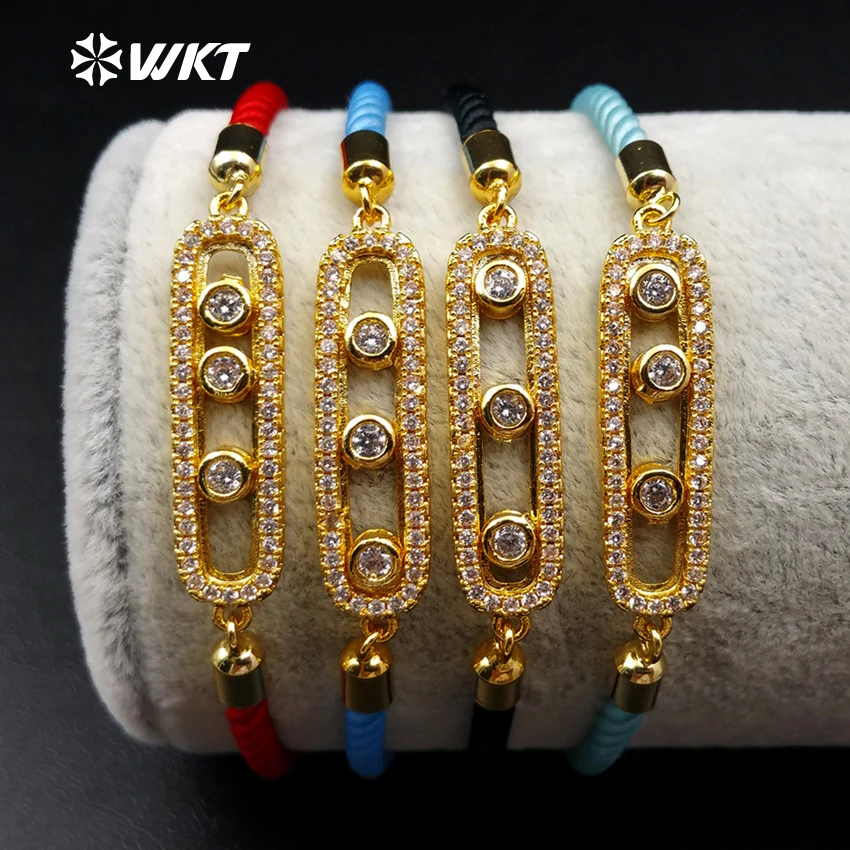 

Браслет прямоугольный Регулируемый MB058 WKT ZC Micro браслет паве