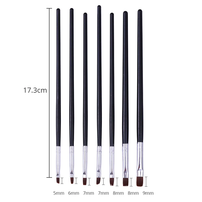 7 шт. черный УФ гель для рисования ногтей кисть ручка градиентная гелевая