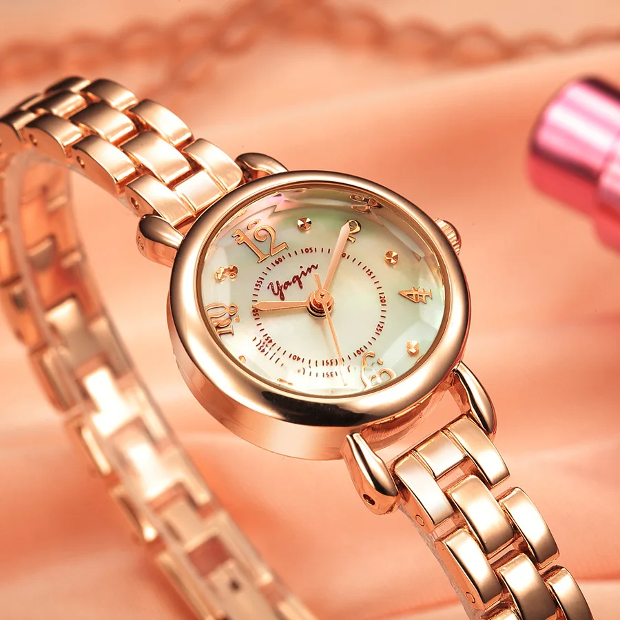 YAQIN woman quartz watch business casual fashion luxury brand rose gold and silver strip waterproof | Наручные часы