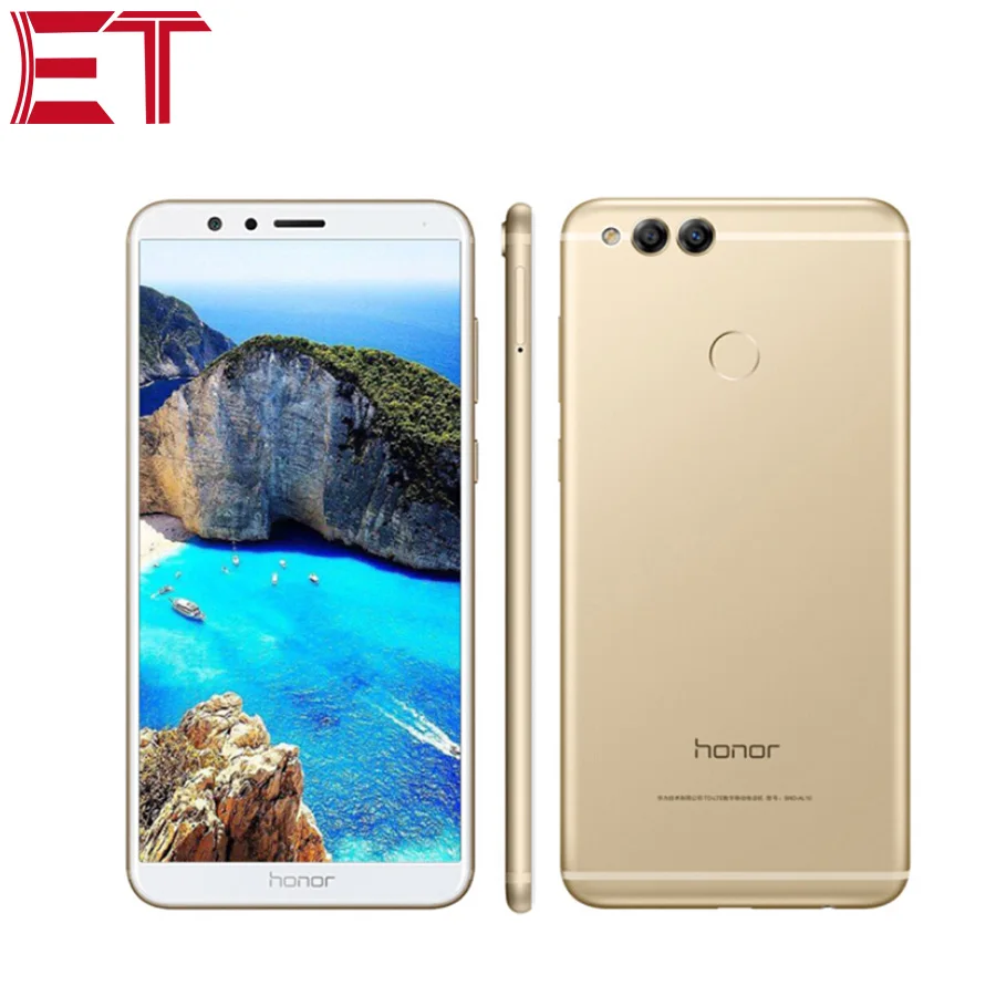 Мобильный телефон Honor 7X, 4G LTE, мобильный телефон, 4 Гб ОЗУ, 128 Гб ПЗУ, HiSilicon Kirin 659, четыре ядра, Android 7,0, полный экран, 5,93 дюймов