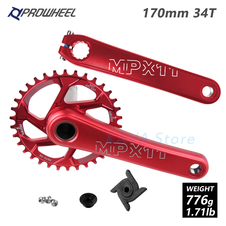 170mm red 34T MTB велосипед кривошипно костюм звездочки 170/175 мм горный велосипед звездочка цепной передачи узкая широкая цепь из колец цепь 30/32/34/36/38T передняя Звездочка для SRAM GXP XX1 X9 модными принтами XO - Цвет: 170mm red 34T